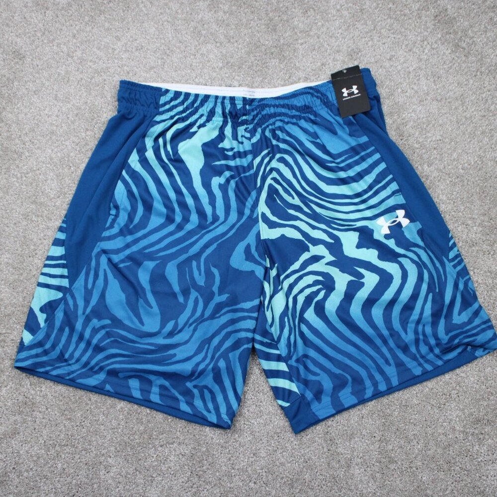 Under Armour‎ Baseline Shorts NWT Mens XL Blue UA Printed Stretch w/ 10" inseam